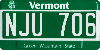 VT license plate NJU706