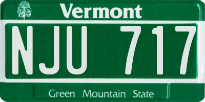VT license plate NJU717