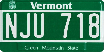 VT license plate NJU718