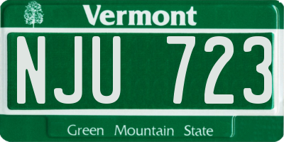 VT license plate NJU723