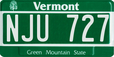 VT license plate NJU727