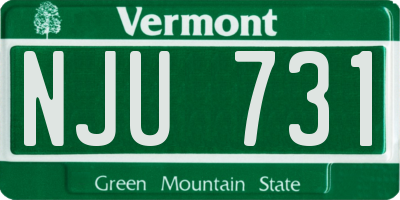 VT license plate NJU731