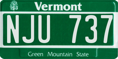 VT license plate NJU737