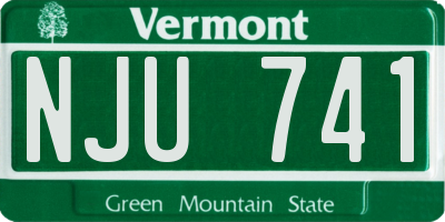 VT license plate NJU741