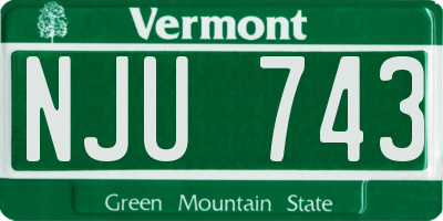 VT license plate NJU743