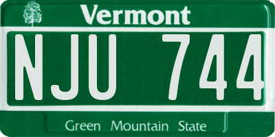 VT license plate NJU744