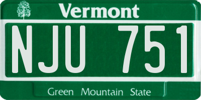 VT license plate NJU751