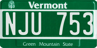 VT license plate NJU753