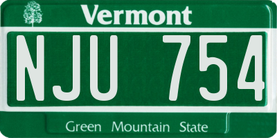 VT license plate NJU754