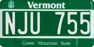 VT license plate NJU755