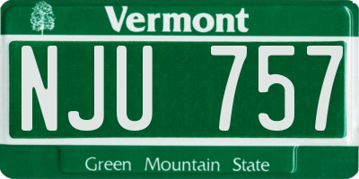 VT license plate NJU757