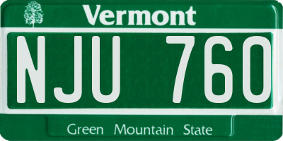 VT license plate NJU760