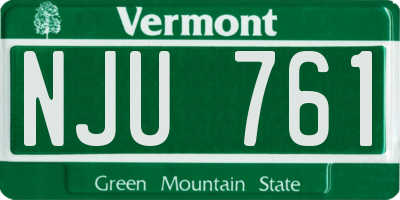 VT license plate NJU761