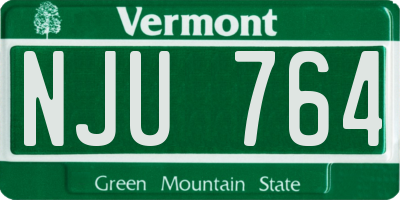 VT license plate NJU764
