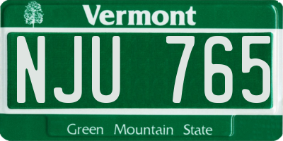 VT license plate NJU765