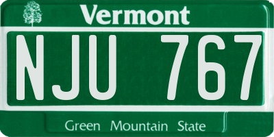 VT license plate NJU767
