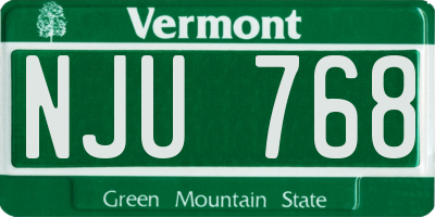 VT license plate NJU768