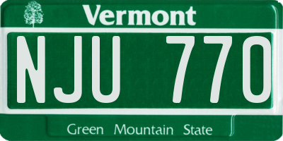 VT license plate NJU770