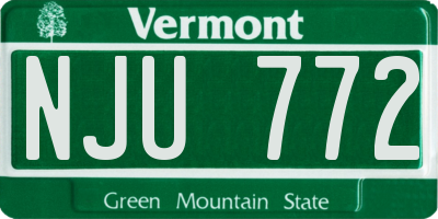 VT license plate NJU772