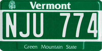 VT license plate NJU774