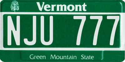 VT license plate NJU777