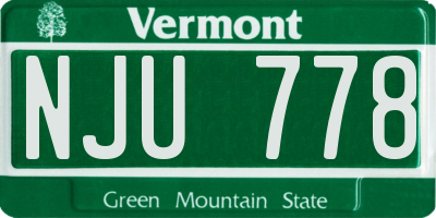 VT license plate NJU778