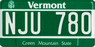 VT license plate NJU780