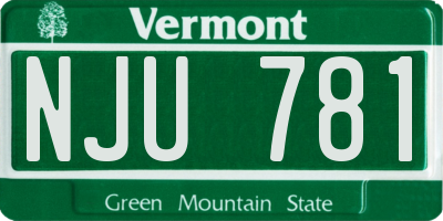 VT license plate NJU781