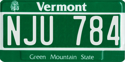 VT license plate NJU784