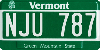 VT license plate NJU787