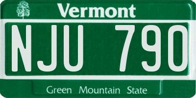 VT license plate NJU790