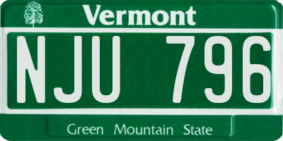 VT license plate NJU796