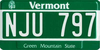 VT license plate NJU797