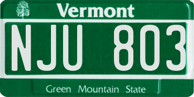 VT license plate NJU803