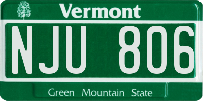 VT license plate NJU806