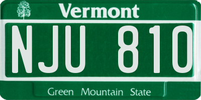 VT license plate NJU810