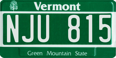 VT license plate NJU815
