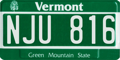 VT license plate NJU816