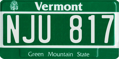 VT license plate NJU817