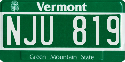 VT license plate NJU819