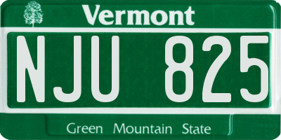 VT license plate NJU825