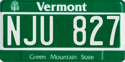 VT license plate NJU827