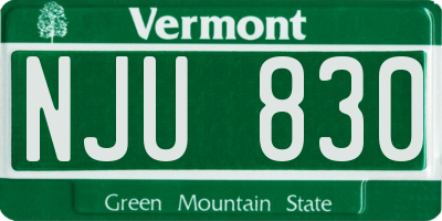 VT license plate NJU830
