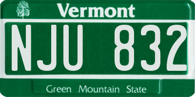 VT license plate NJU832