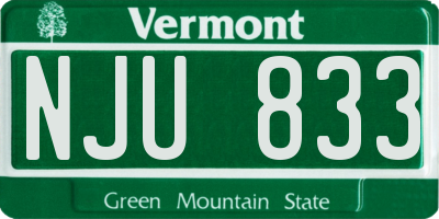 VT license plate NJU833