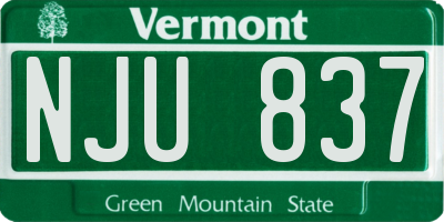 VT license plate NJU837