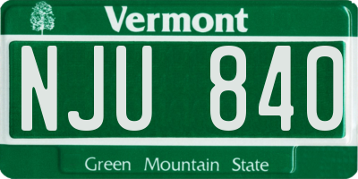 VT license plate NJU840