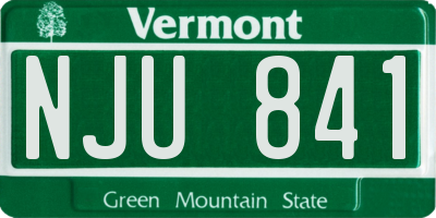 VT license plate NJU841