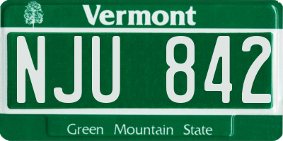 VT license plate NJU842