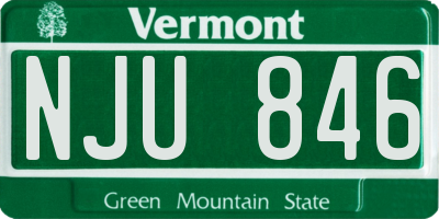 VT license plate NJU846